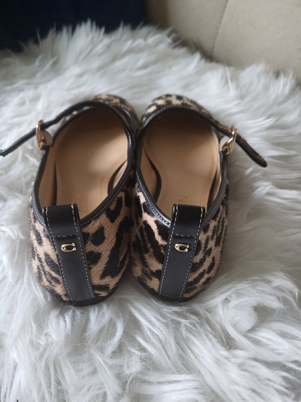 Coach Outlet C Rivet Mary Jane With Leopard Print Sz 5 - Picture 3 of 3